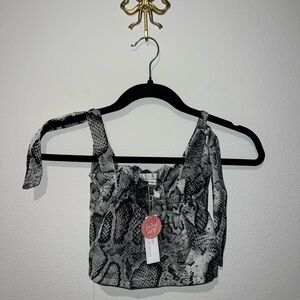 NWT Bailey's Blossoms Black and White snake print Baby Top size 3-6M